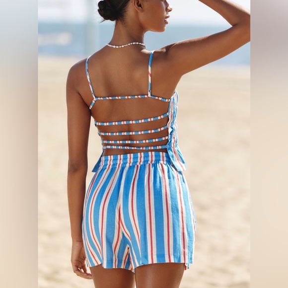 SOLID & STRIPED Delta lining blend strappy top - Picture 2 of 7